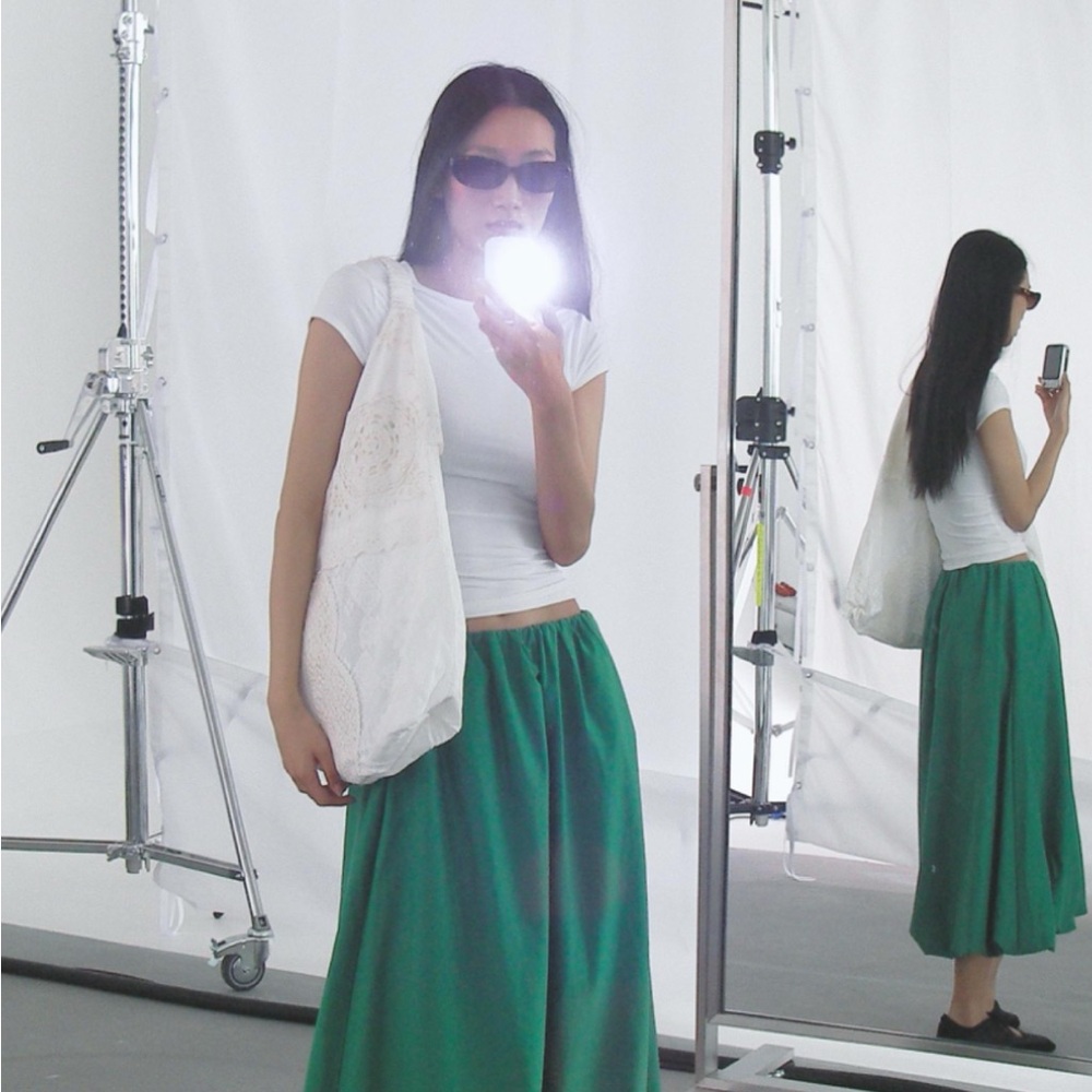 Zara Green Ballon Skirt